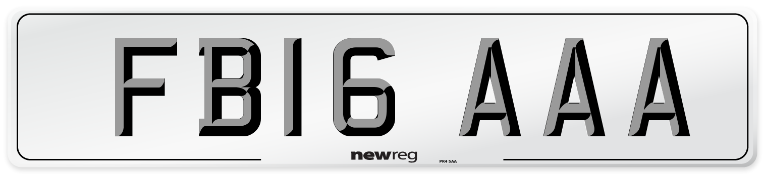 FB16 AAA Number Plate from New Reg